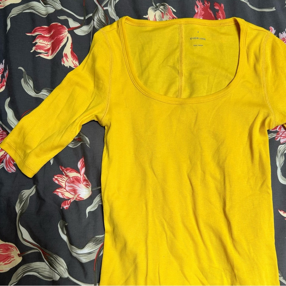 Yellow scoopneck ribbed tee - Everlane